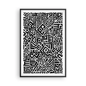 Plagát v čiernom ráme - Predkolumbovská kompozícia - 61x91 cm