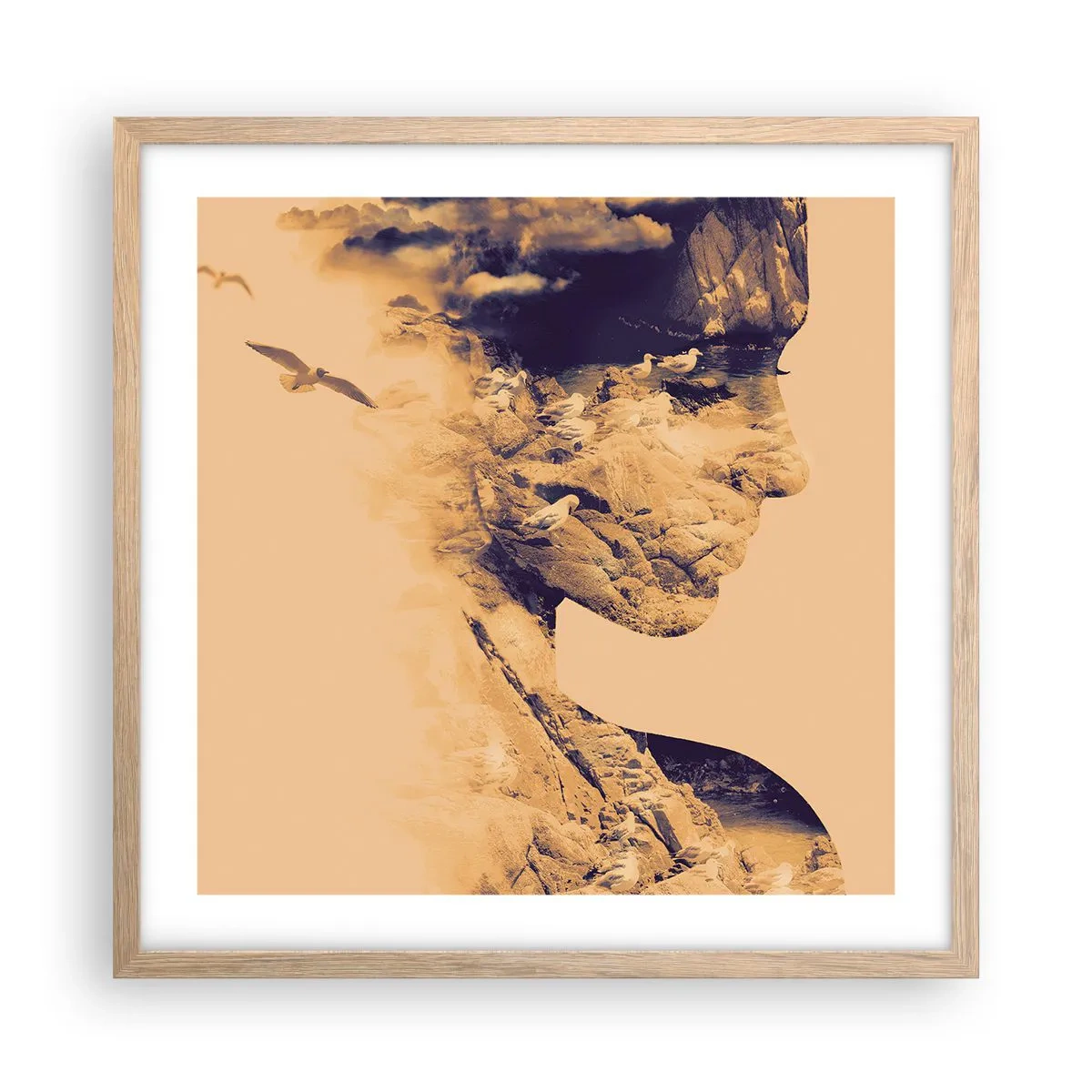 Plagát v ráme zo svetlého duba - Krásna od prírody - 50x50 cm