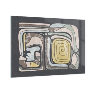 Obraz na skle - Abstrakcia v predkolumbovskom duchu - 100x70 cm