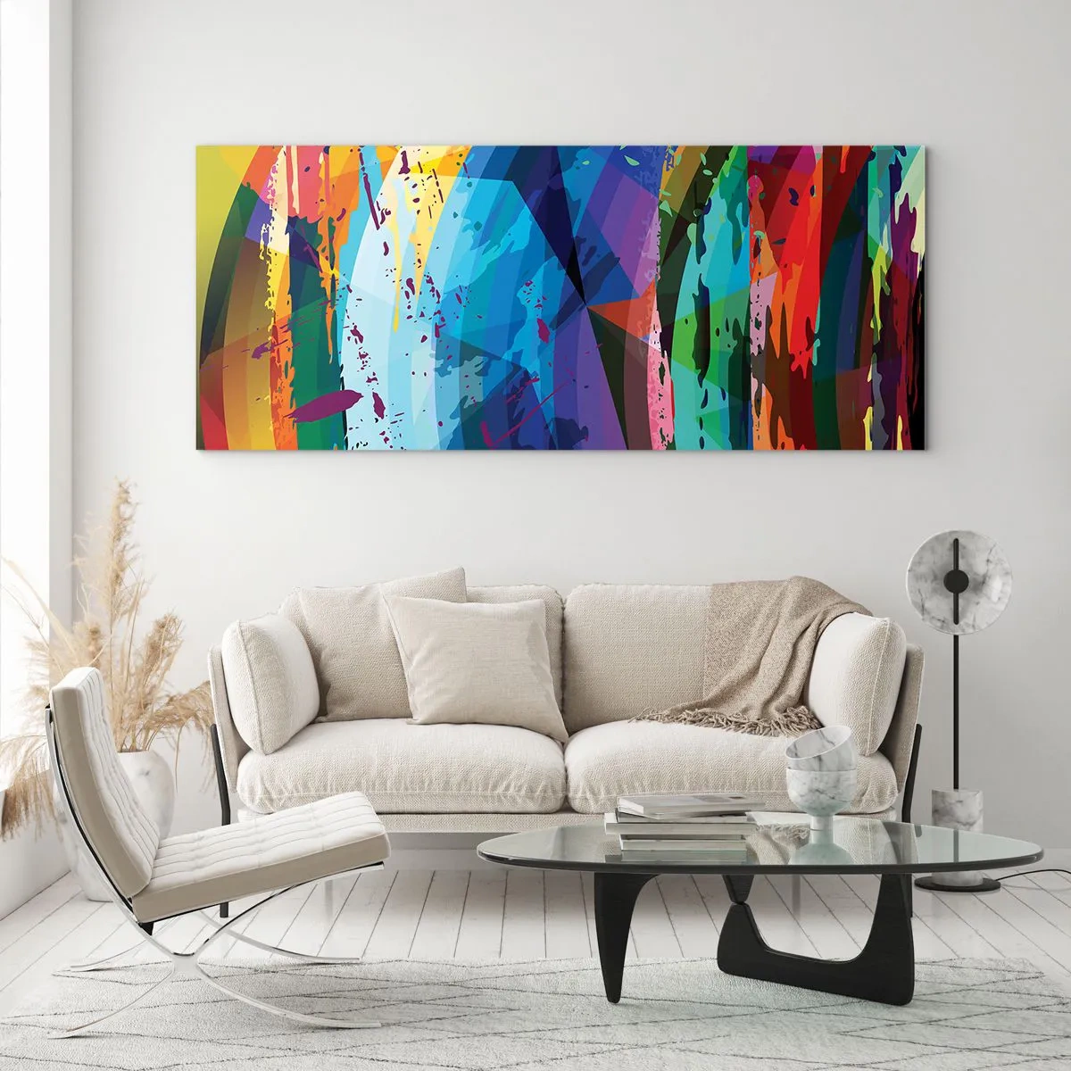 Obraz na skle - Farebné závraty - 120x50 cm