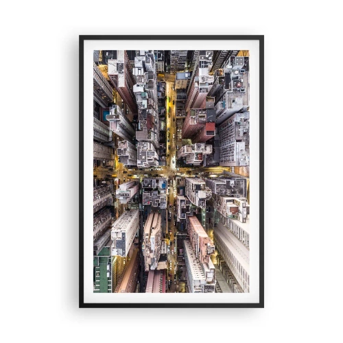 Plagát v čiernom ráme - Pozdrav z Hongkongu - 61x91 cm
