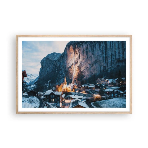 Plagát v ráme zo svetlého duba - Svetlý duch zimy - 91x61 cm
