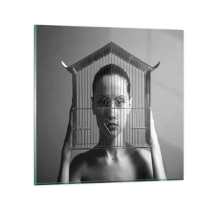 Obraz na skle - Tak trochu surrealistický portrét - 50x50 cm