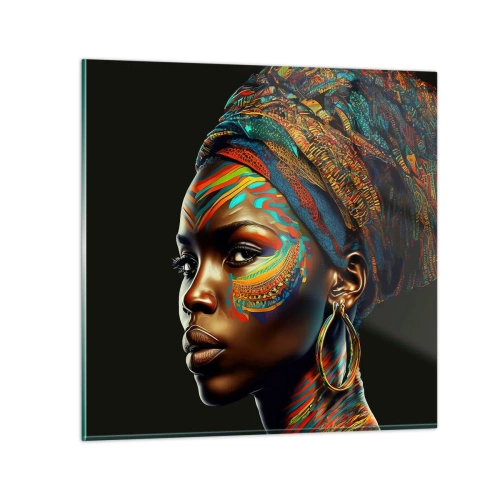 Obraz na skle - Africká kráľovná - 40x40 cm