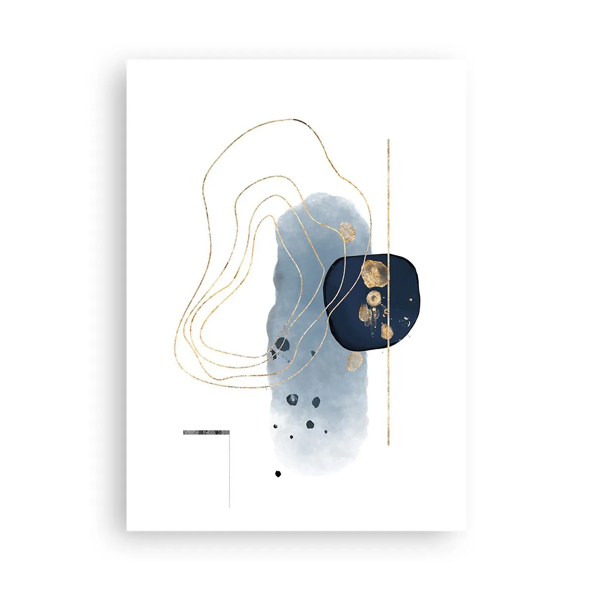Plagát - Modro-zlatá fantázia - 50x70 cm