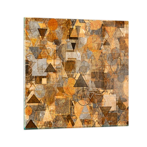 Obraz na skle - Svet zachytený do tvaru - 30x30 cm