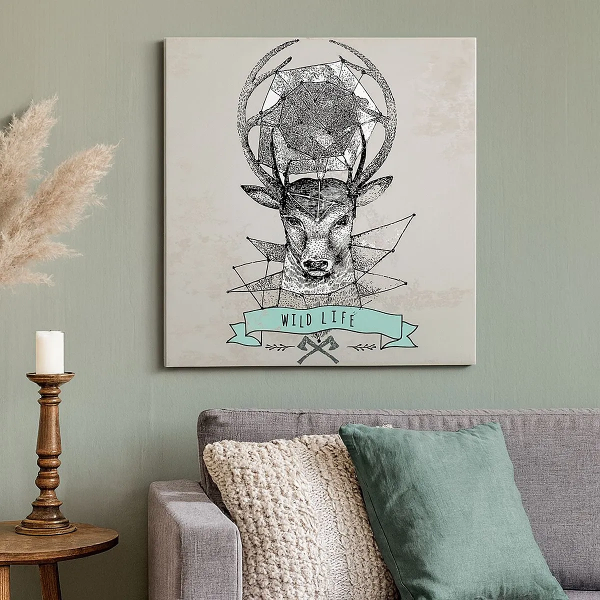 Obraz na plátne - Videnie sv. Huberta - 30x30 cm