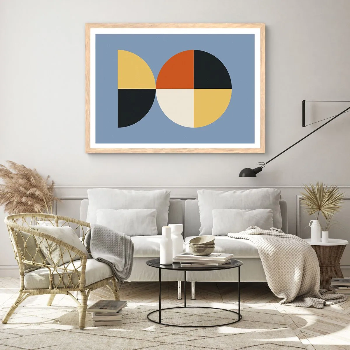 Plagát v ráme zo svetlého duba - Pozri a počítaj - 100x70 cm