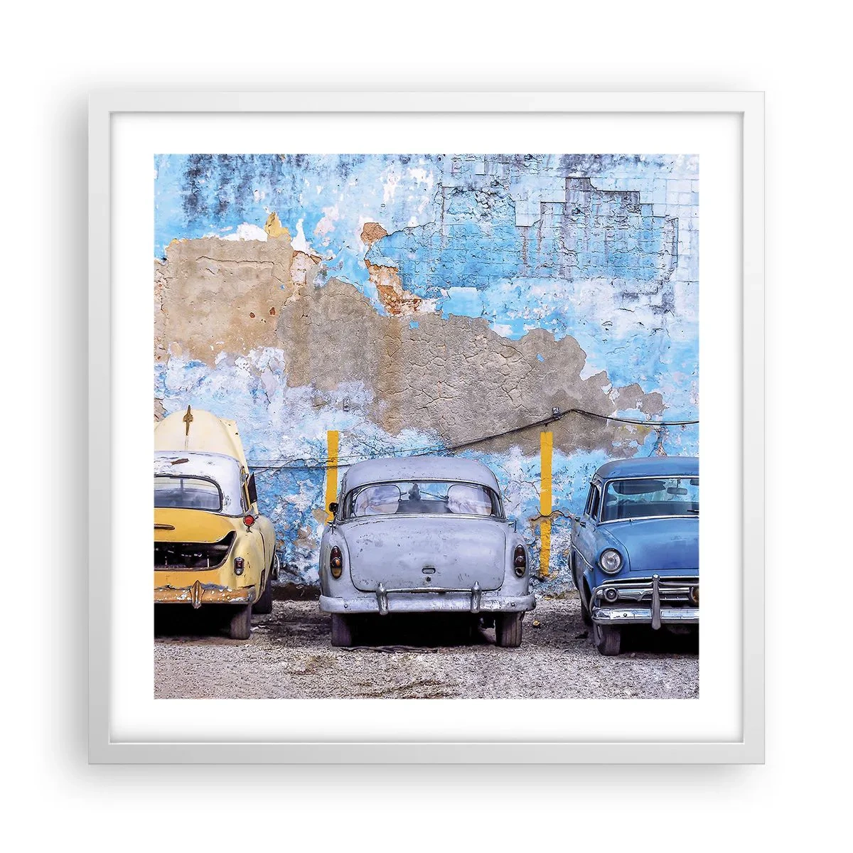 Plagát v bielom ráme - Stretnutie veteránov - 50x50 cm