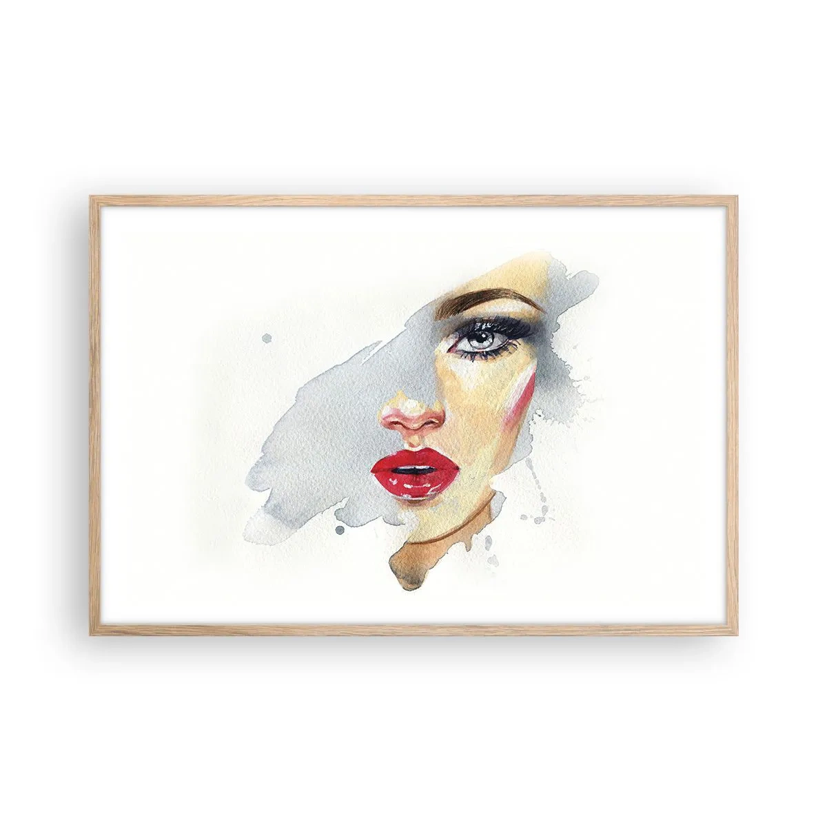 Plagát v ráme zo svetlého duba - Odraz v kvapke vody - 91x61 cm