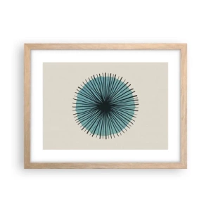 Plagát v ráme zo svetlého duba - Žiariaca modrá - 40x30 cm