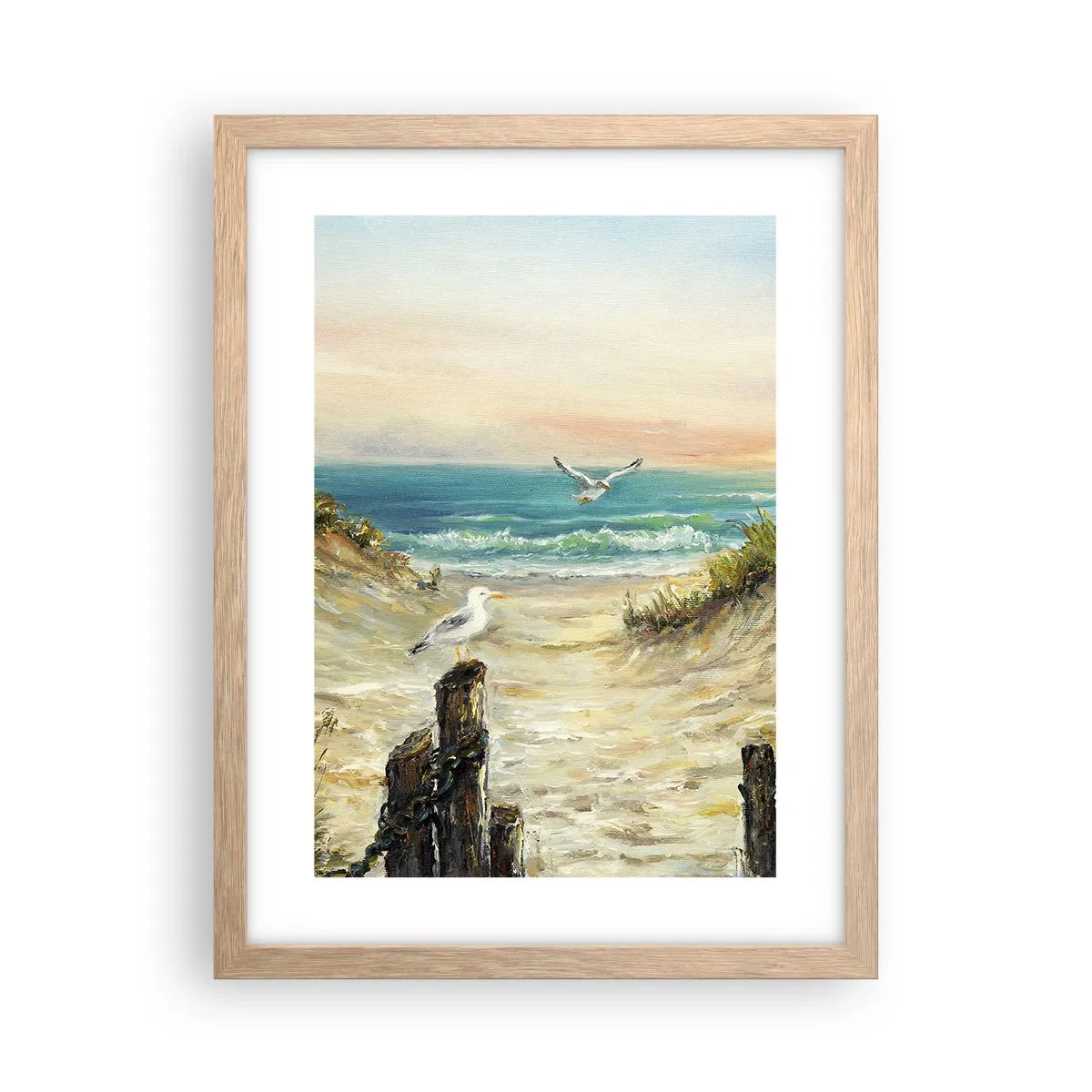 Plagát v ráme zo svetlého duba - Bezvetrie a samota - 30x40 cm