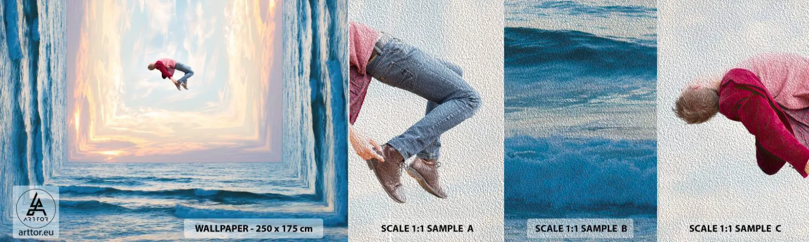 Vzorka fototapety Premium Sand - Do inej dimenzie - Abstrakcia, Muž, Príroda - 100x30 cm