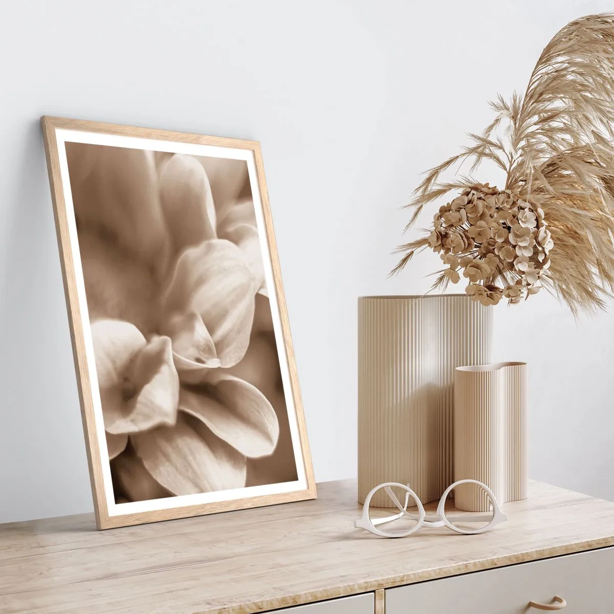 Plagát v ráme zo svetlého duba - Nežné ako úsmev - 30x40 cm