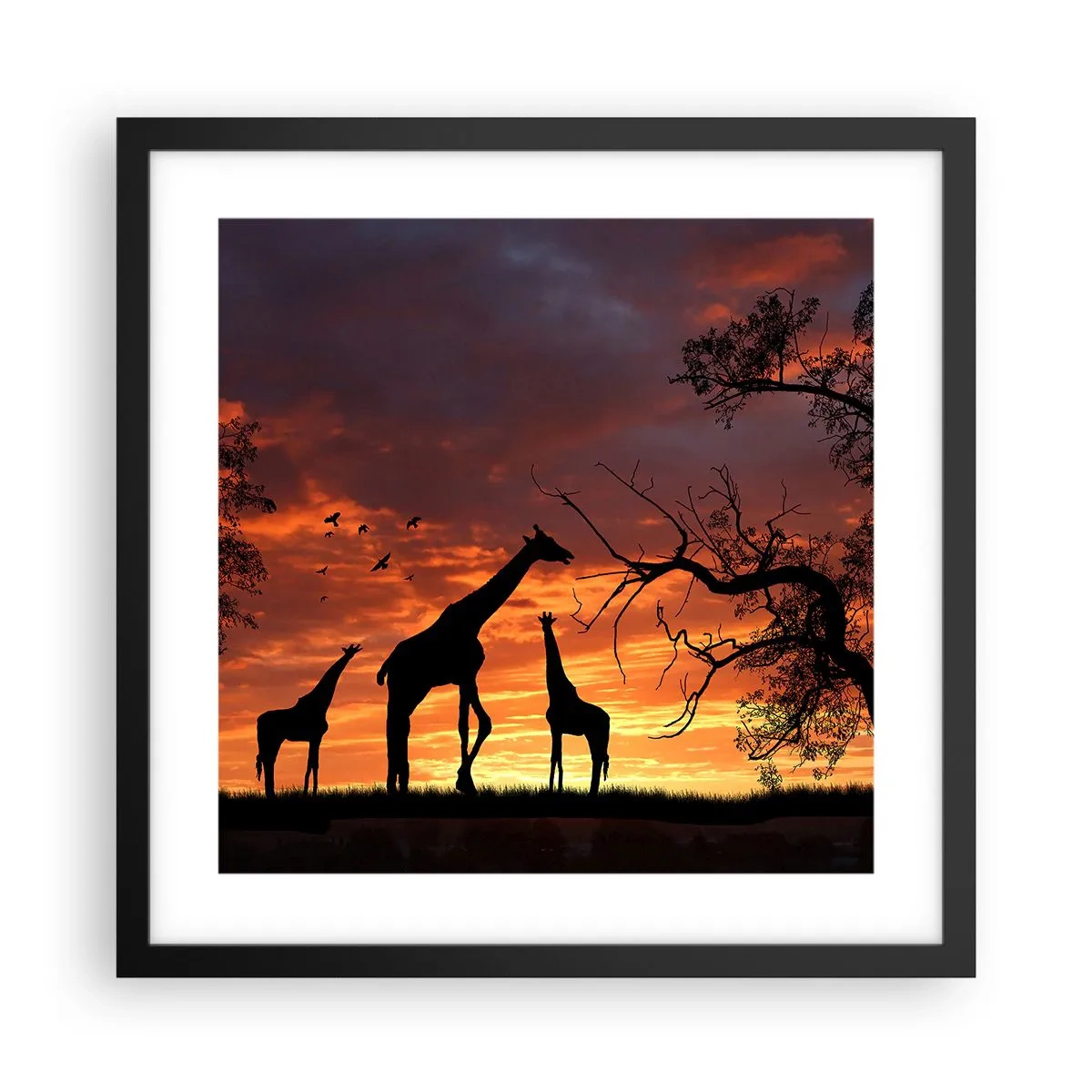 Plagát v čiernom ráme - Malá večera v kruhu najbližších - 40x40 cm