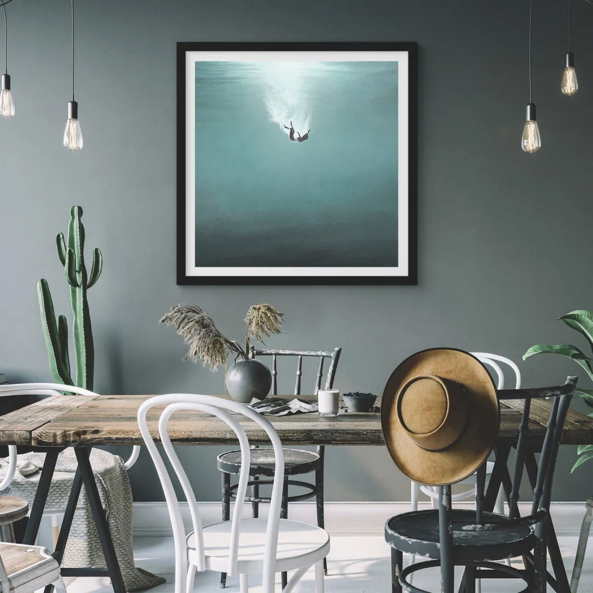 Plagát v čiernom ráme - V objatí oceánu - 60x60 cm