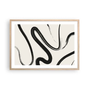 Plagát v ráme zo svetlého duba - Čiernobiely rozmar - 70x50 cm