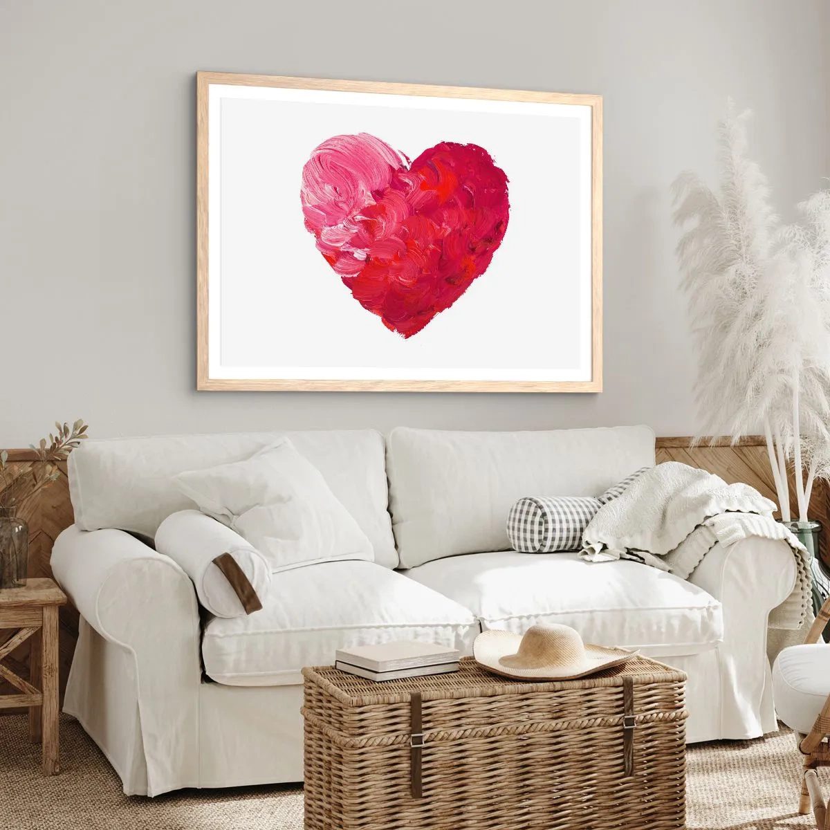 Plagát v ráme zo svetlého duba - All you need is love - 100x70 cm