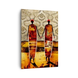 Obraz na plátne - Etnická kompozícia vo farbách Afriky - 70x100 cm