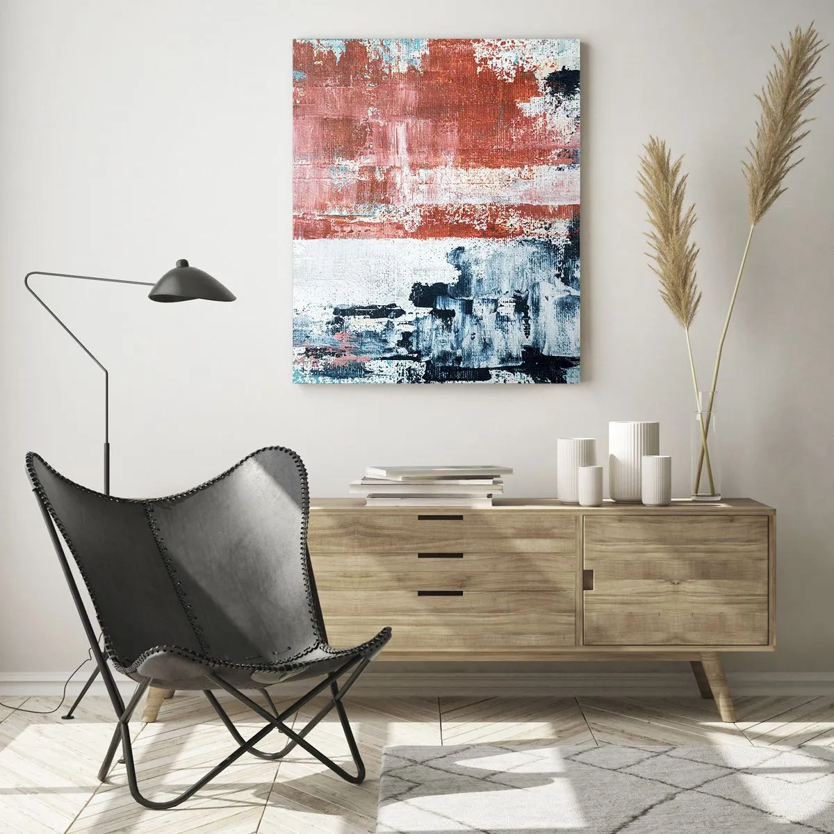 Obraz na skle - Abstraktné pol na pol - 80x120 cm