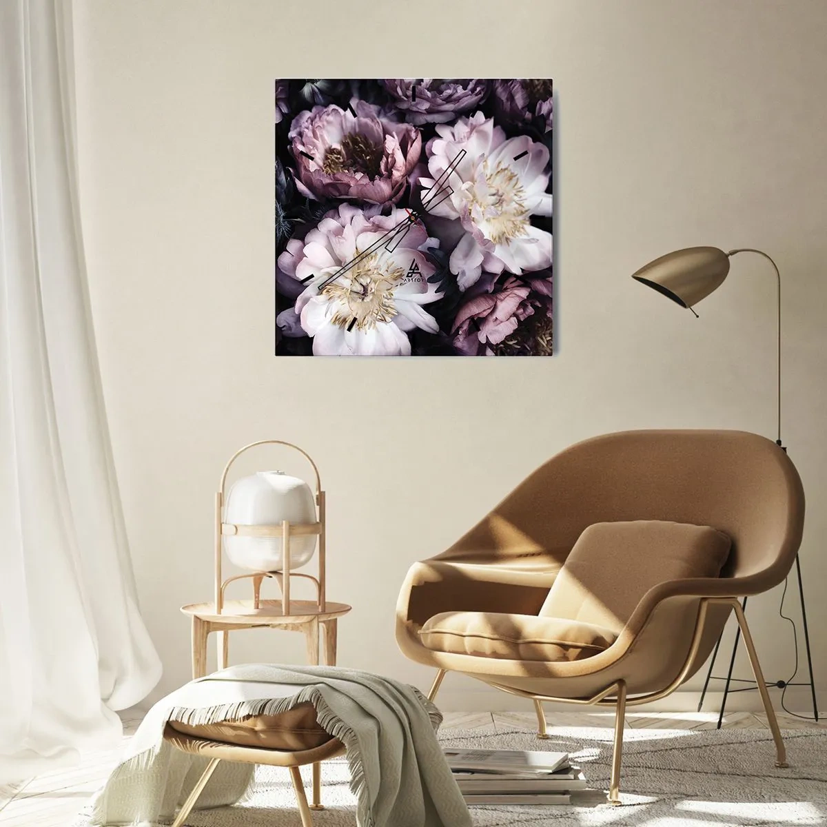 Nástenné hodiny - Kytica v starom štýle - 30x30 cm