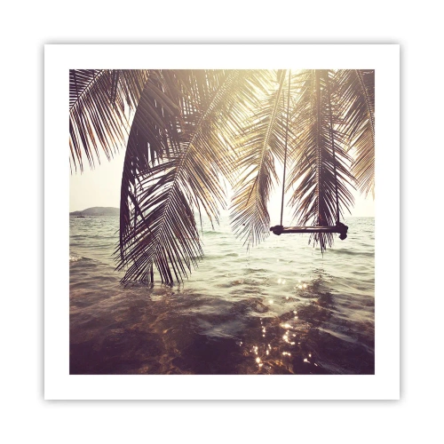 Plagát - Hojdať sa ľubovoľne v oblakoch - 50x50 cm