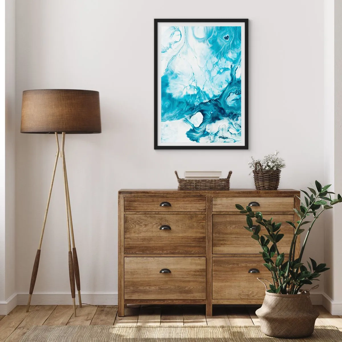 Plagát v čiernom ráme - Modrý koncert - 40x50 cm