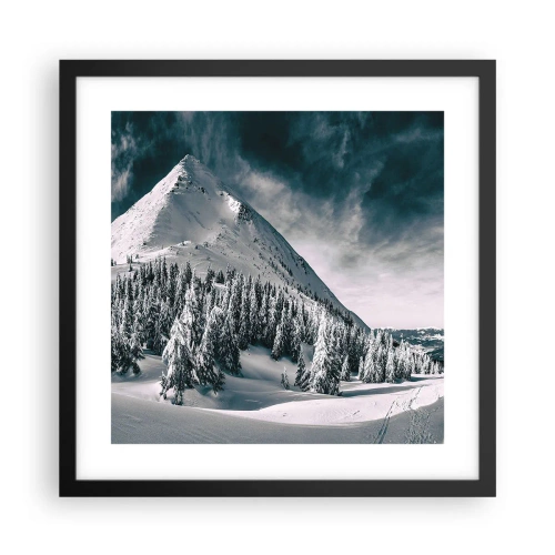 Plagát v čiernom ráme - Krajina snehu a ľadu - 40x40 cm