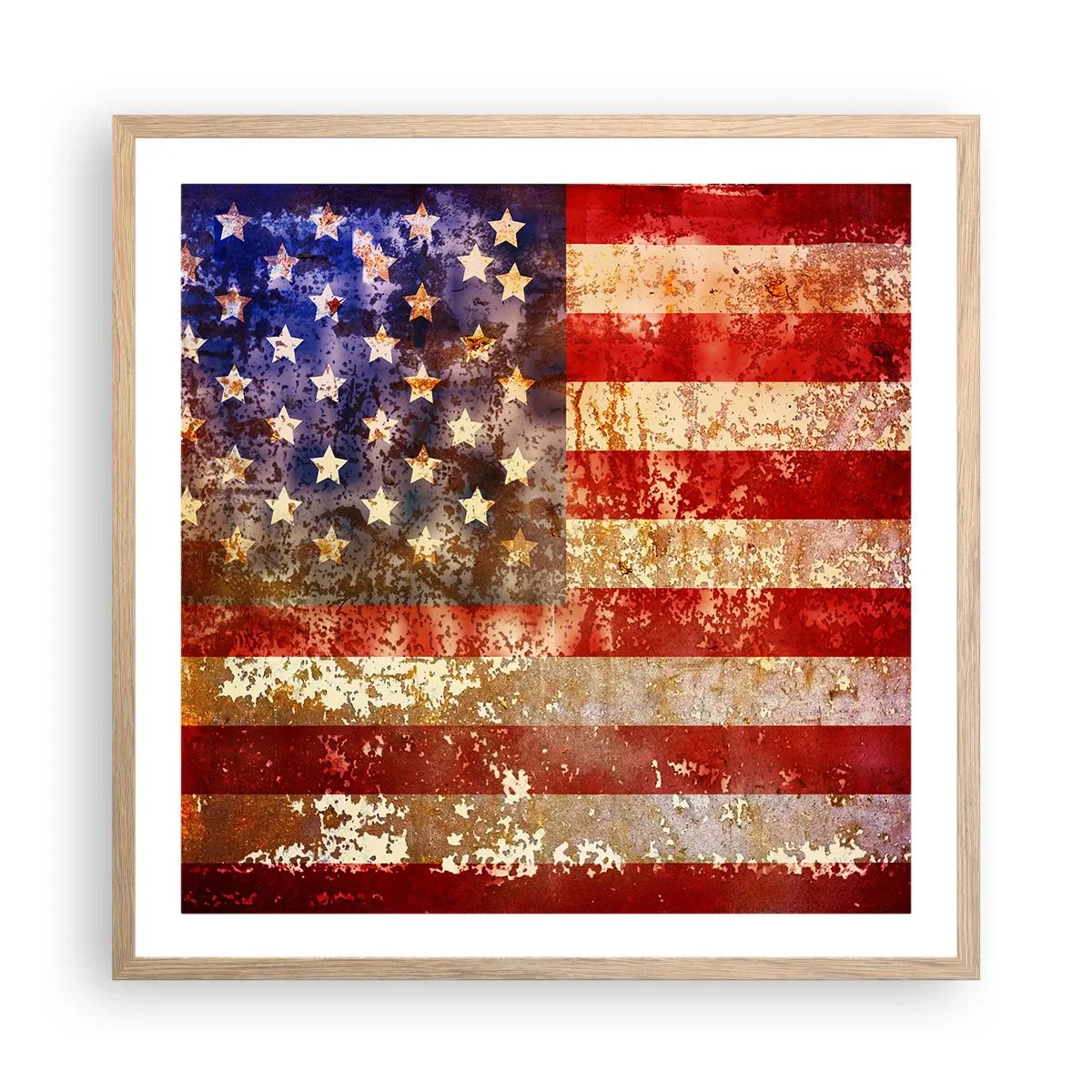 Plagát v ráme zo svetlého duba - Chvála nekončí - 60x60 cm