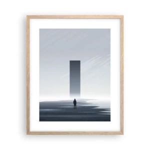 Plagát v ráme zo svetlého duba - Príležitosť alebo hrozba? - 40x50 cm