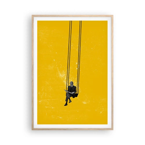 Plagát v ráme zo svetlého duba - Deň ako každý iný - 70x100 cm