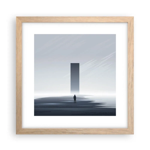 Plagát v ráme zo svetlého duba - Príležitosť alebo hrozba? - 30x30 cm