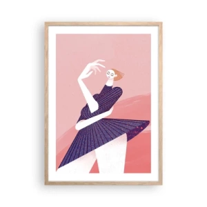 Plagát v ráme zo svetlého duba - Každý krok je tancom - 50x70 cm