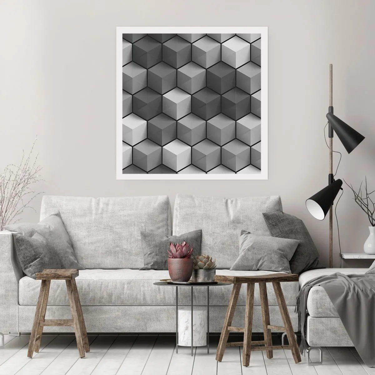 Plagát - Kubistické puzzle - 40x40 cm