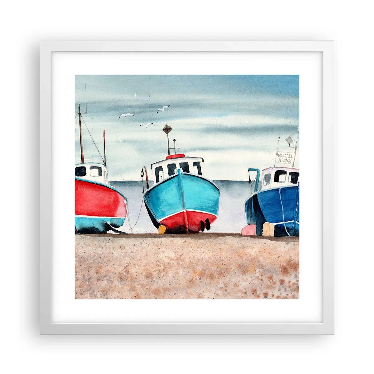 Plagát v bielom ráme - Pripravené na úlovok - 40x40 cm