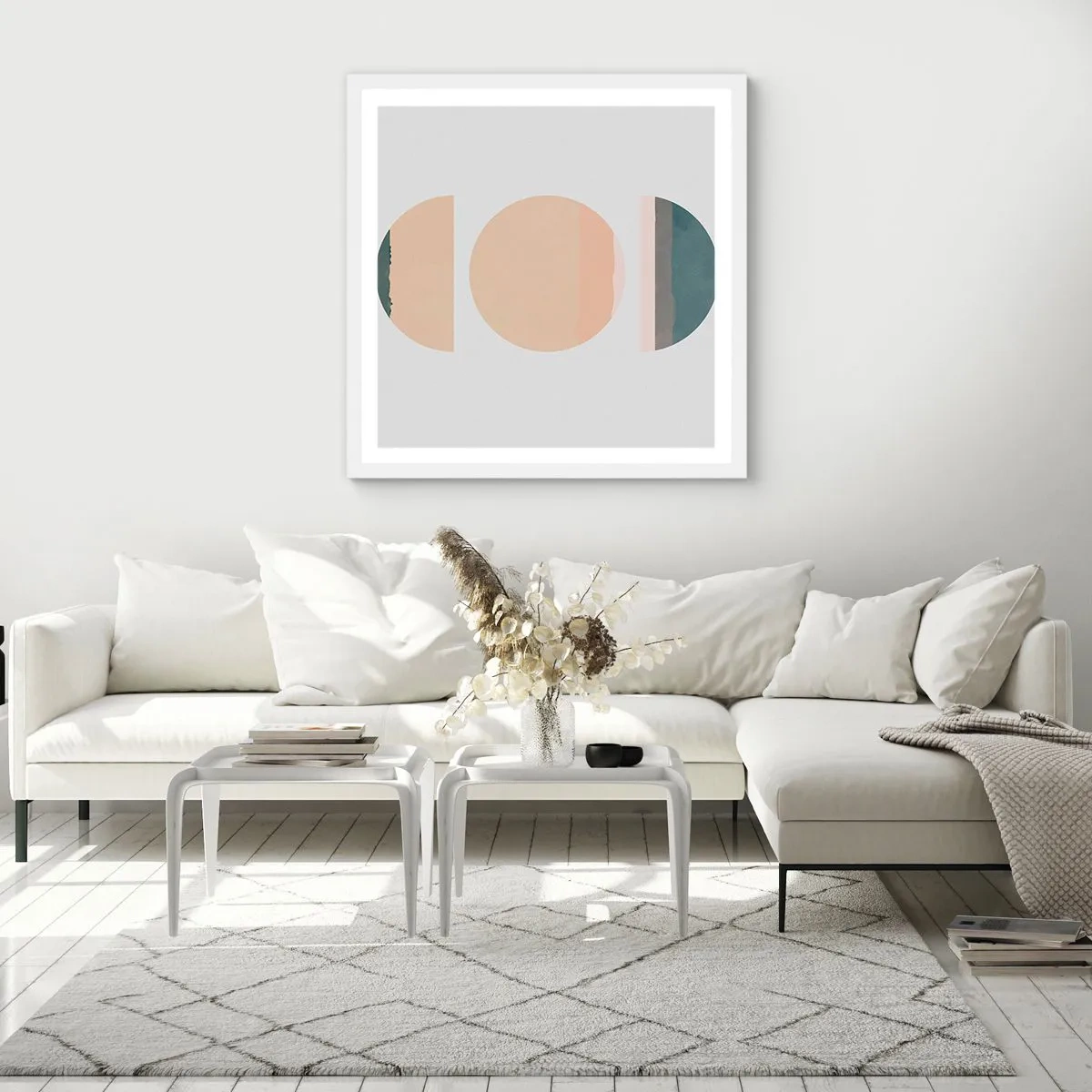 Plagát v bielom ráme - Kruh za kruhom - 50x50 cm