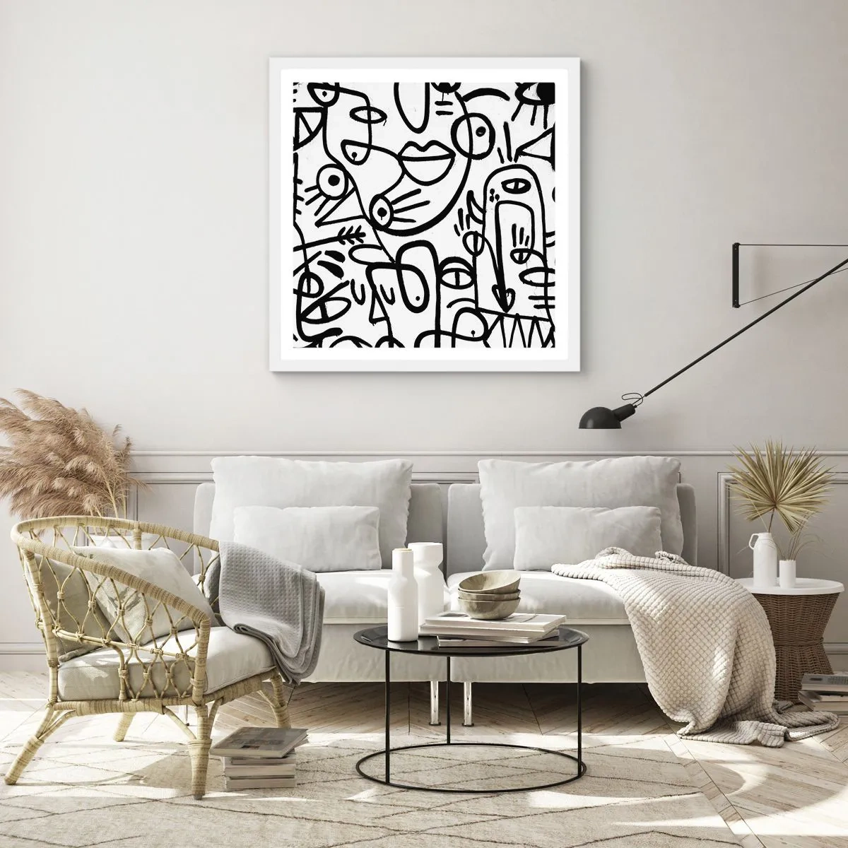 Plagát v bielom ráme - Tváre a preludy - 50x50 cm