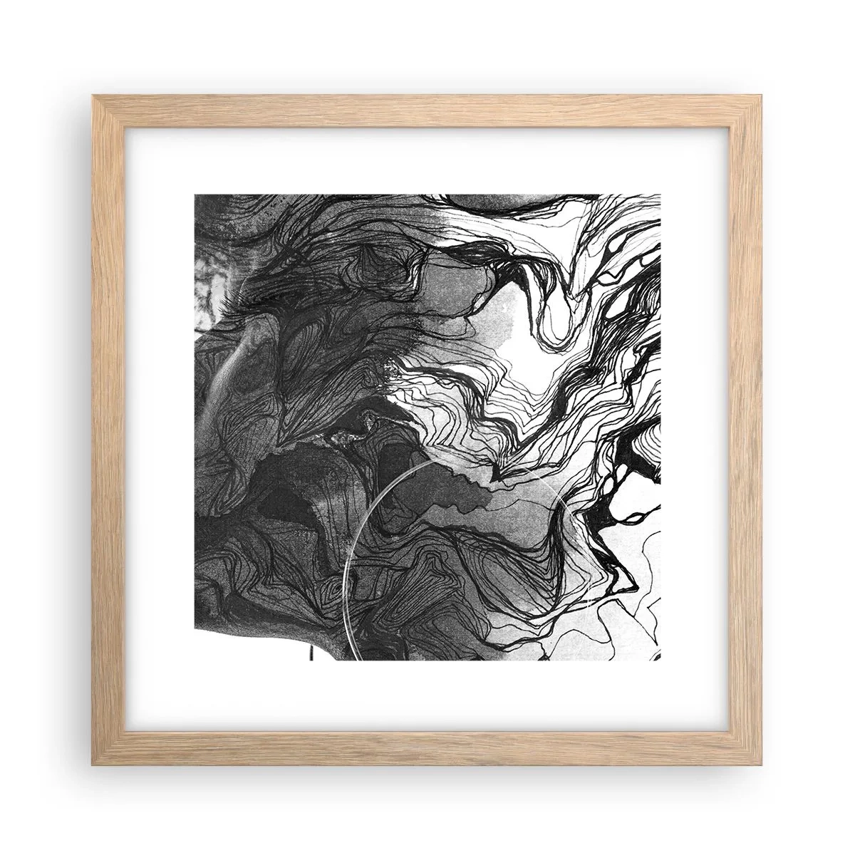 Plagát v ráme zo svetlého duba - Zapletená v snoch - 30x30 cm