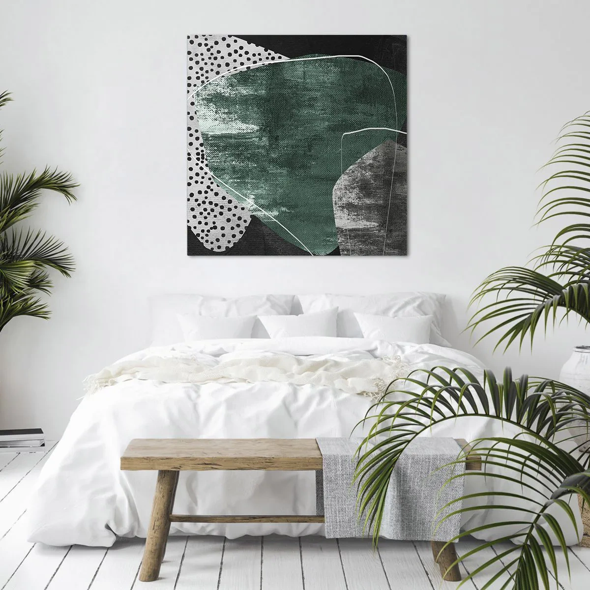 Obraz na plátne - Farebná abstrakcia so zlatou vločkou - 40x40 cm