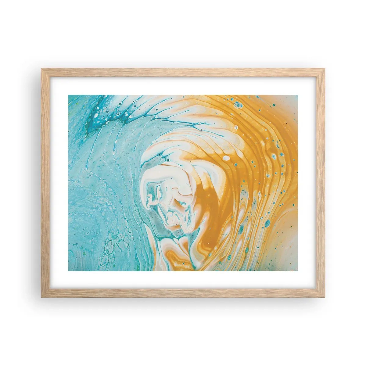 Plagát v ráme zo svetlého duba - Pastelový vír - 50x40 cm