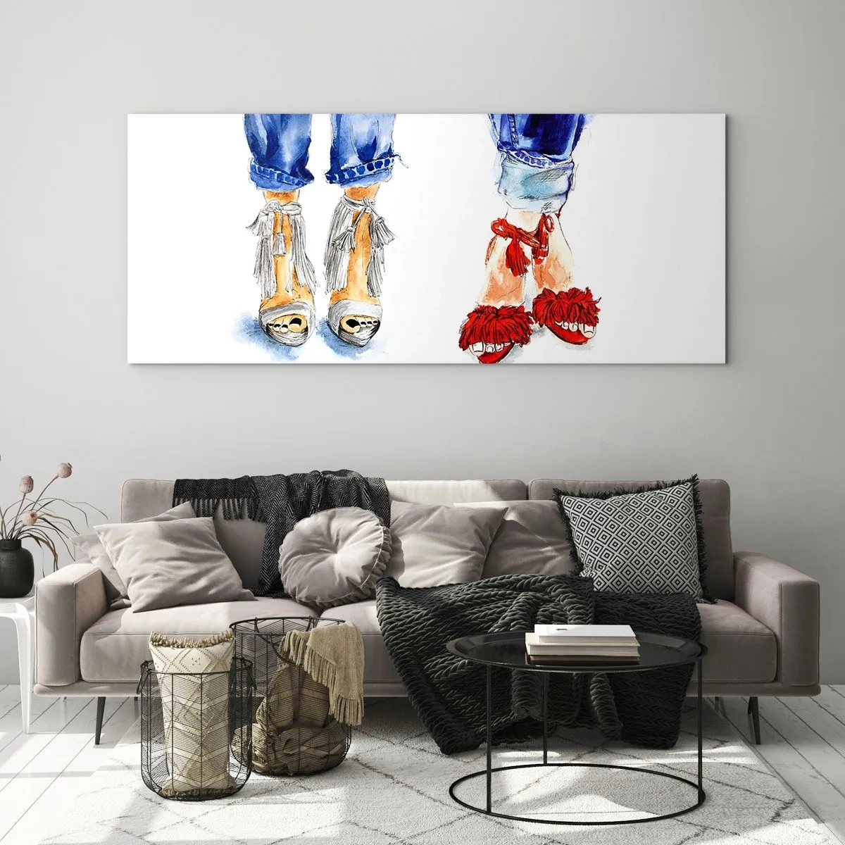 Obraz na skle - Možno by sme sa vydali na prechádzku? - 100x40 cm