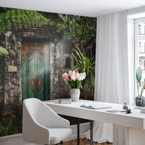 Samolepiaca Fototapeta Deluxe Sticker - Dvere do exotického sveta - Dvere S Ornamentom, Architektúra, Tajomstvo - 150x105 cm