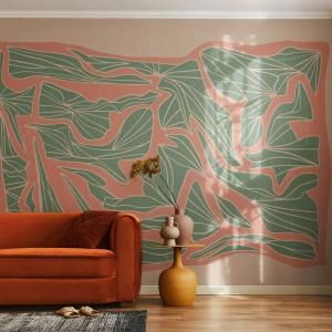 Fototapeta Standard Eco - Súboj koralov a zelene - Boho, Pastel, Kus - 500x350 cm