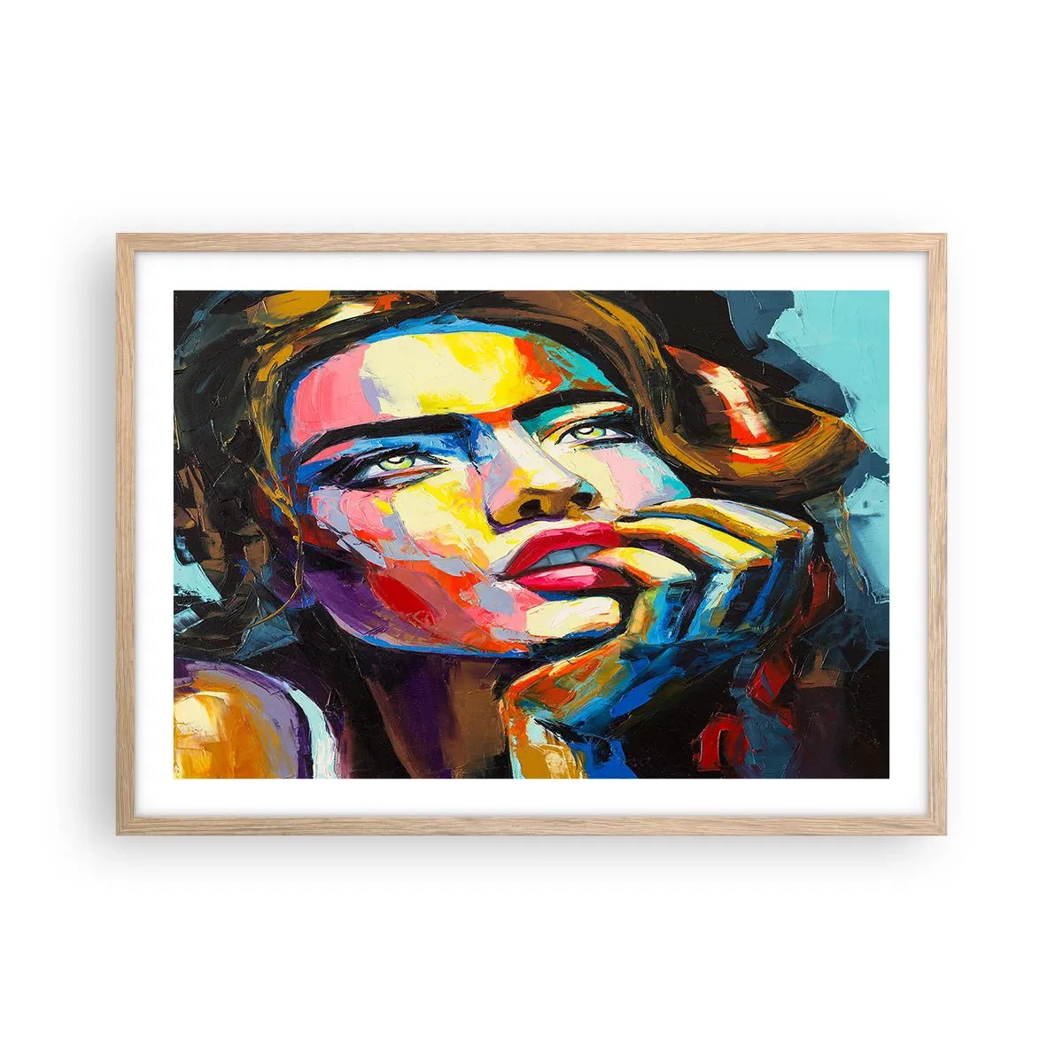 Plagát v ráme zo svetlého duba - Sny, ako vtáky letia oblohou - 70x50 cm