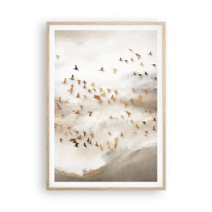 Plagát v ráme zo svetlého duba - Už je čas... - 70x100 cm