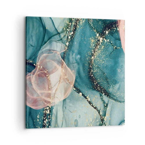 Obraz na plátne - Modré hodváb modré, ružový tyl - 60x60 cm