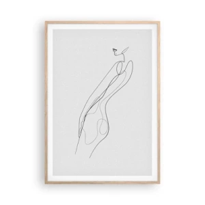 Plagát v ráme zo svetlého duba - Iba sľub - 70x100 cm