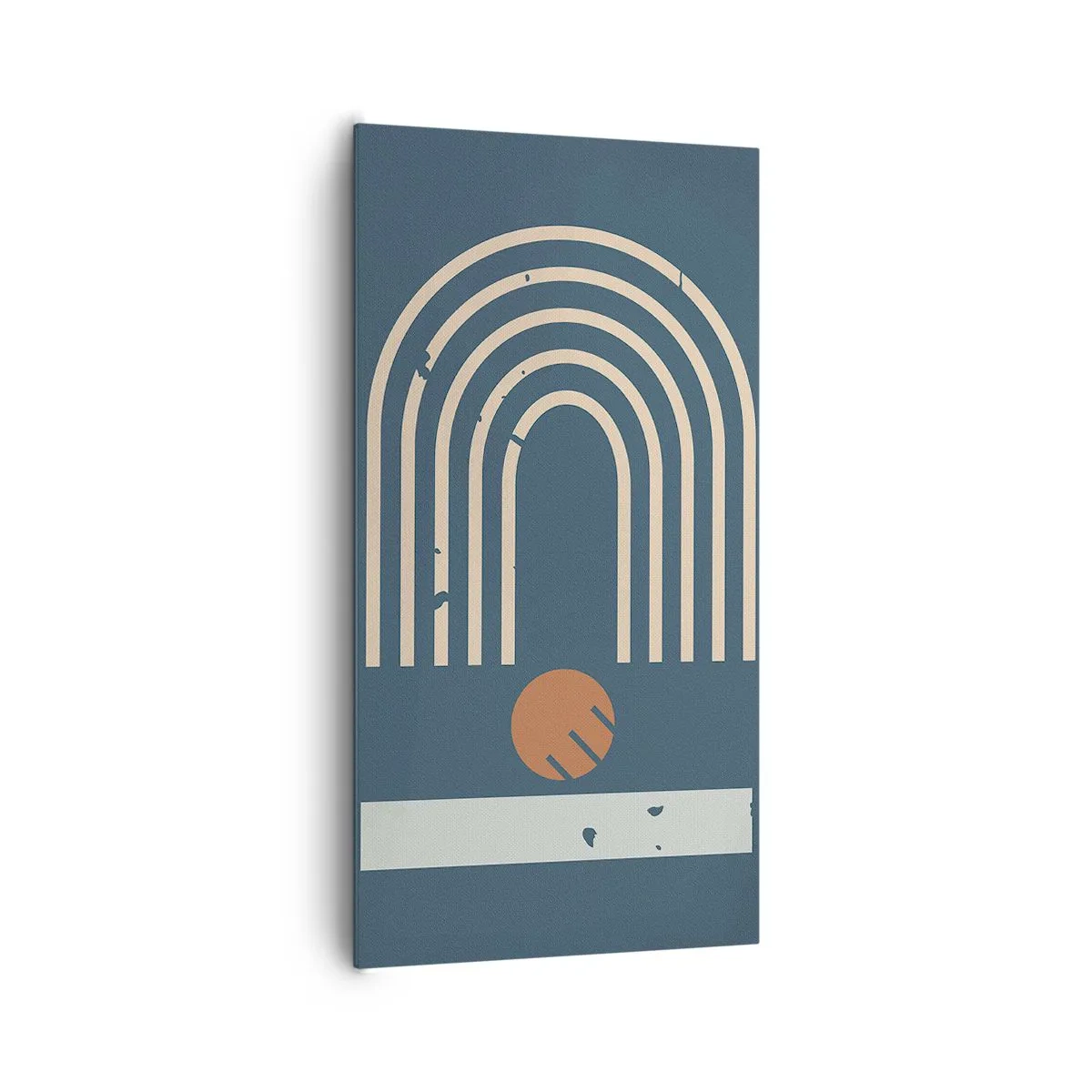 Obraz na plátne - Geometria v námorníckej modrej - 65x120 cm