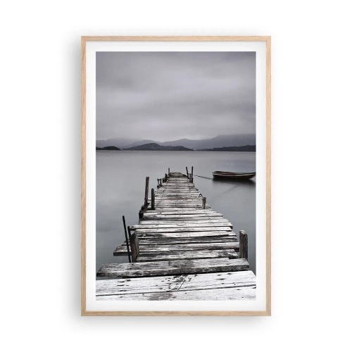 Plagát v ráme zo svetlého duba - Zajtra môžeš vyraziť - 61x91 cm