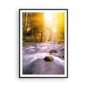 Plagát v čiernom ráme - Malachit v strieborno-zlatej podobe - 70x100 cm